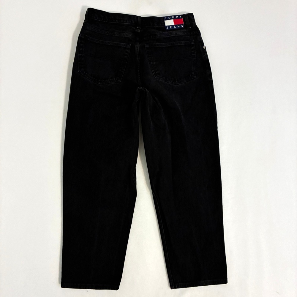 Vintage Y2K Tommy Hilfiger Jeans Mens 36x30 (Fit 34x30) Black Denim Baggy Skater